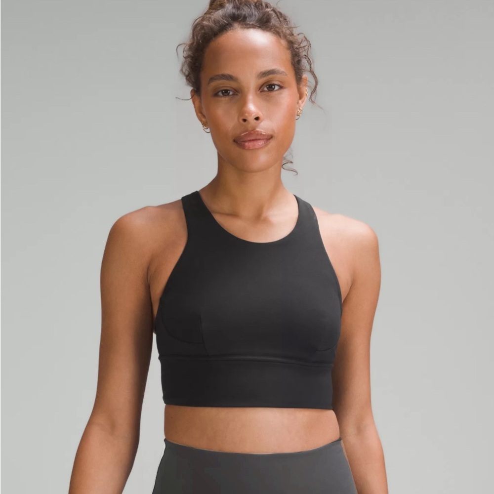 Lululemon NWT wunder train long line sports bra size 6 in black
